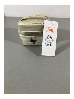 Lug Swizzle Mini Jewelry Case Metallic Black with Removable Pouch and Soft Lined